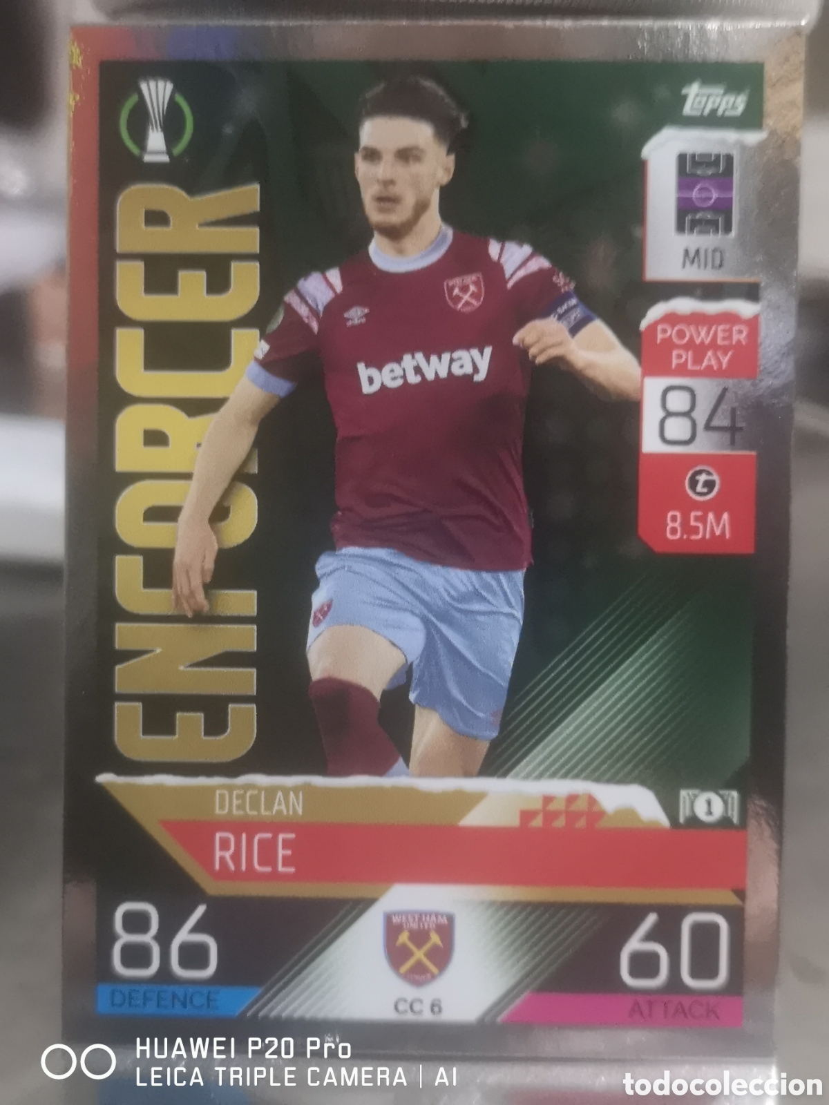 Cromos de f&uacute;tbol: CC 6 RICE MATCH ATTAX 2022 2023 ENFORCER - WEST HAM