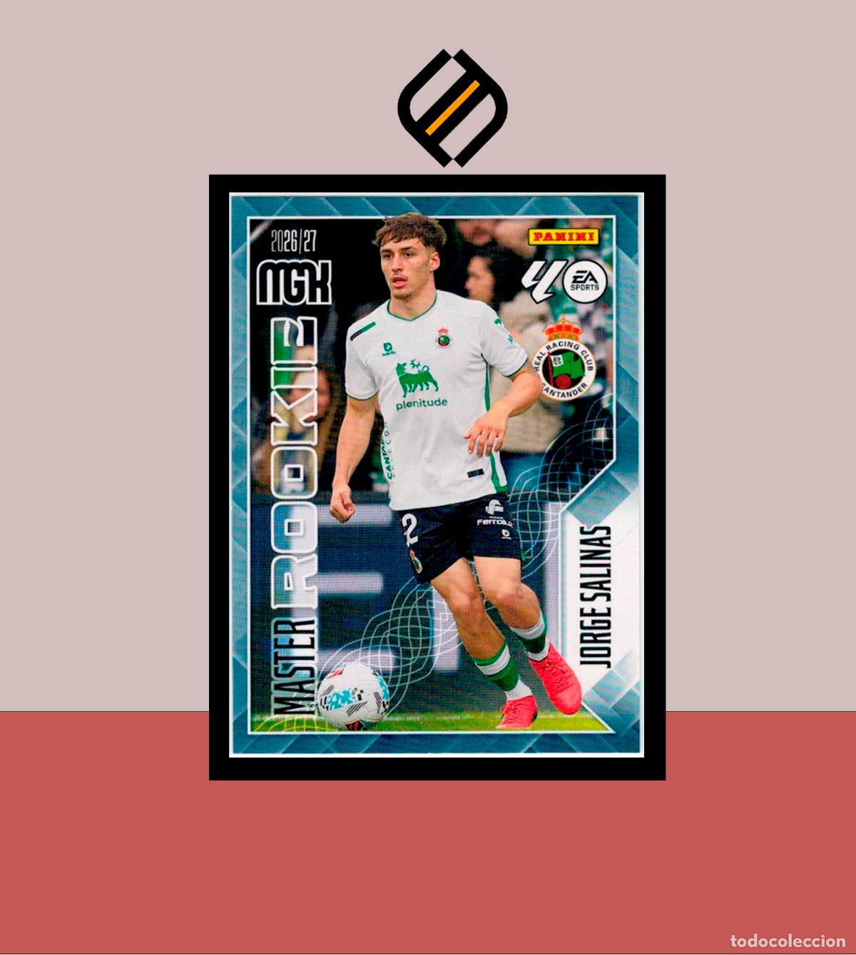 Cromos de f&uacute;tbol: MEGACRACKS 2026 2027 26 27 PANINI N&ordm; 414 JORGE SALINAS RACING SANTANDER COLECCI&Oacute;N MGK MASTER ROOKIE