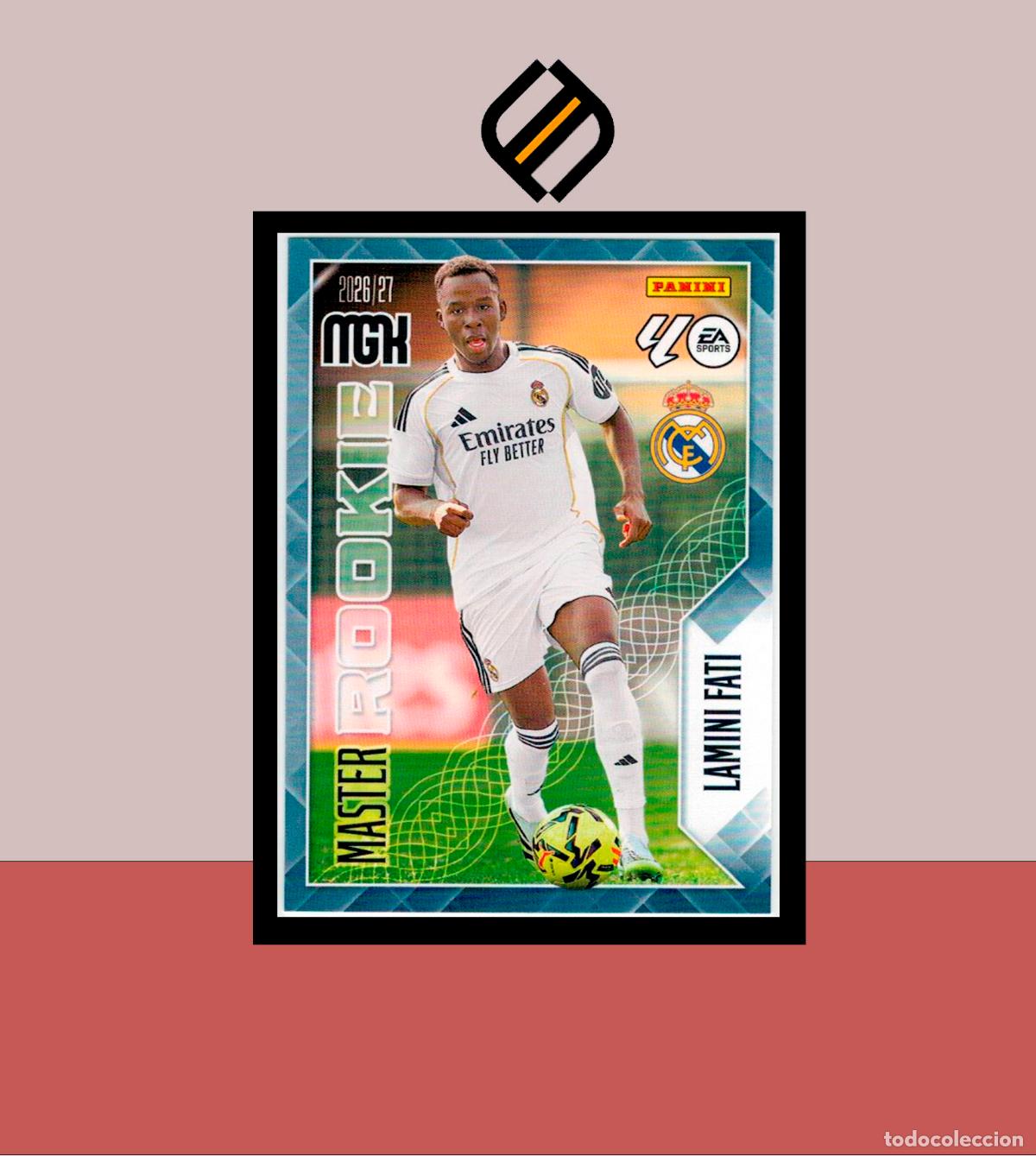 Cromos de f&uacute;tbol: MEGACRACKS 2026 2027 26 27 PANINI N&ordm; 416 LAMINI FATI REAL MADRID COLECCI&Oacute;N MGK MASTER ROOKIE