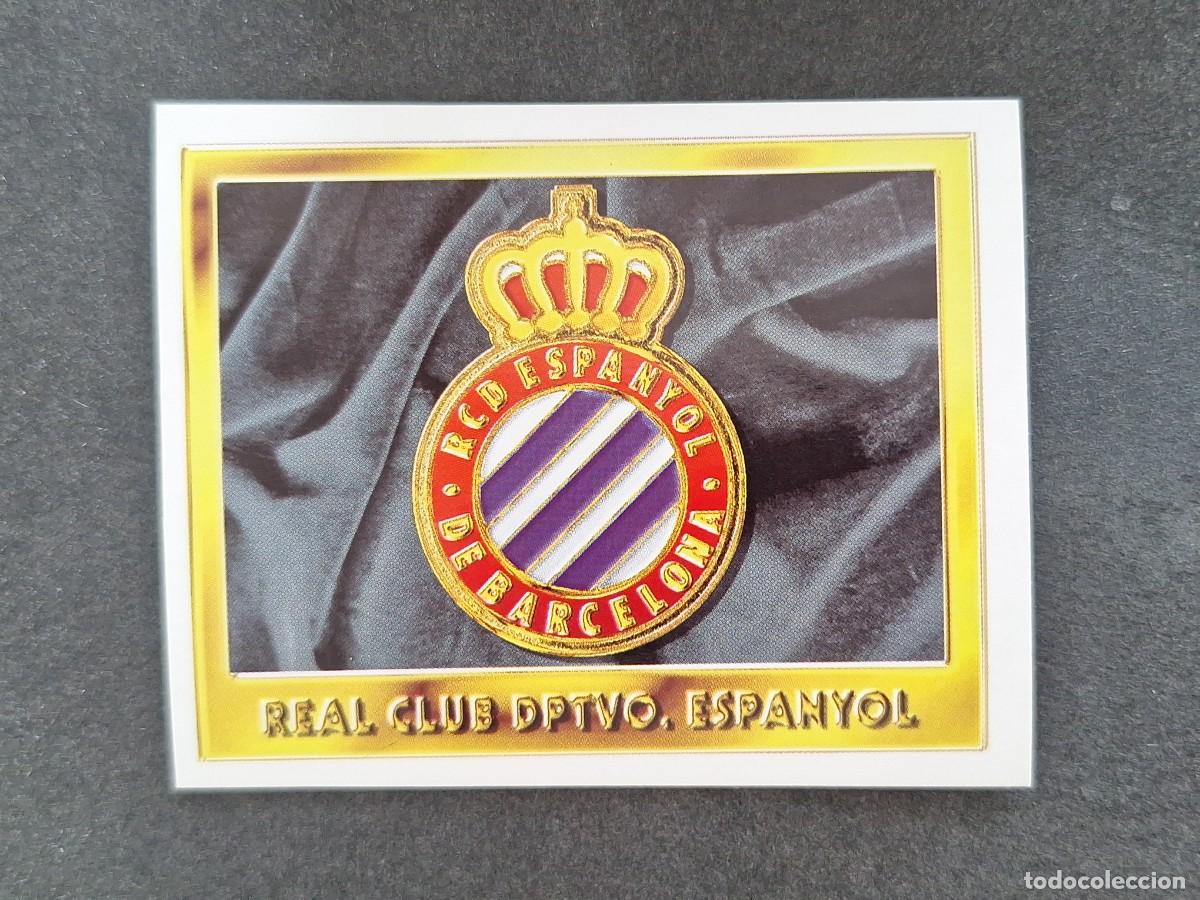 Cromos de f&uacute;tbol: L3 ESCUDO R. C. D. ESPA&Ntilde;OL LIGA ESTE 1995 1996 95 96 NUNCA PEGADO SIN PEGAR