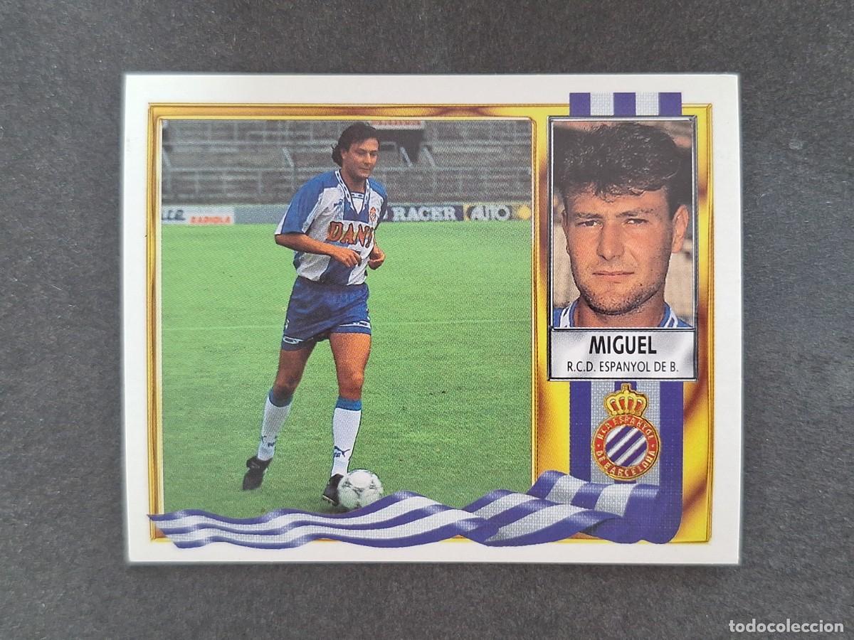 Cromos de f&uacute;tbol: L3 MIGUEL R. C. D. ESPA&Ntilde;OL LIGA ESTE 1995 1996 95 96 NUNCA PEGADO SIN PEGAR