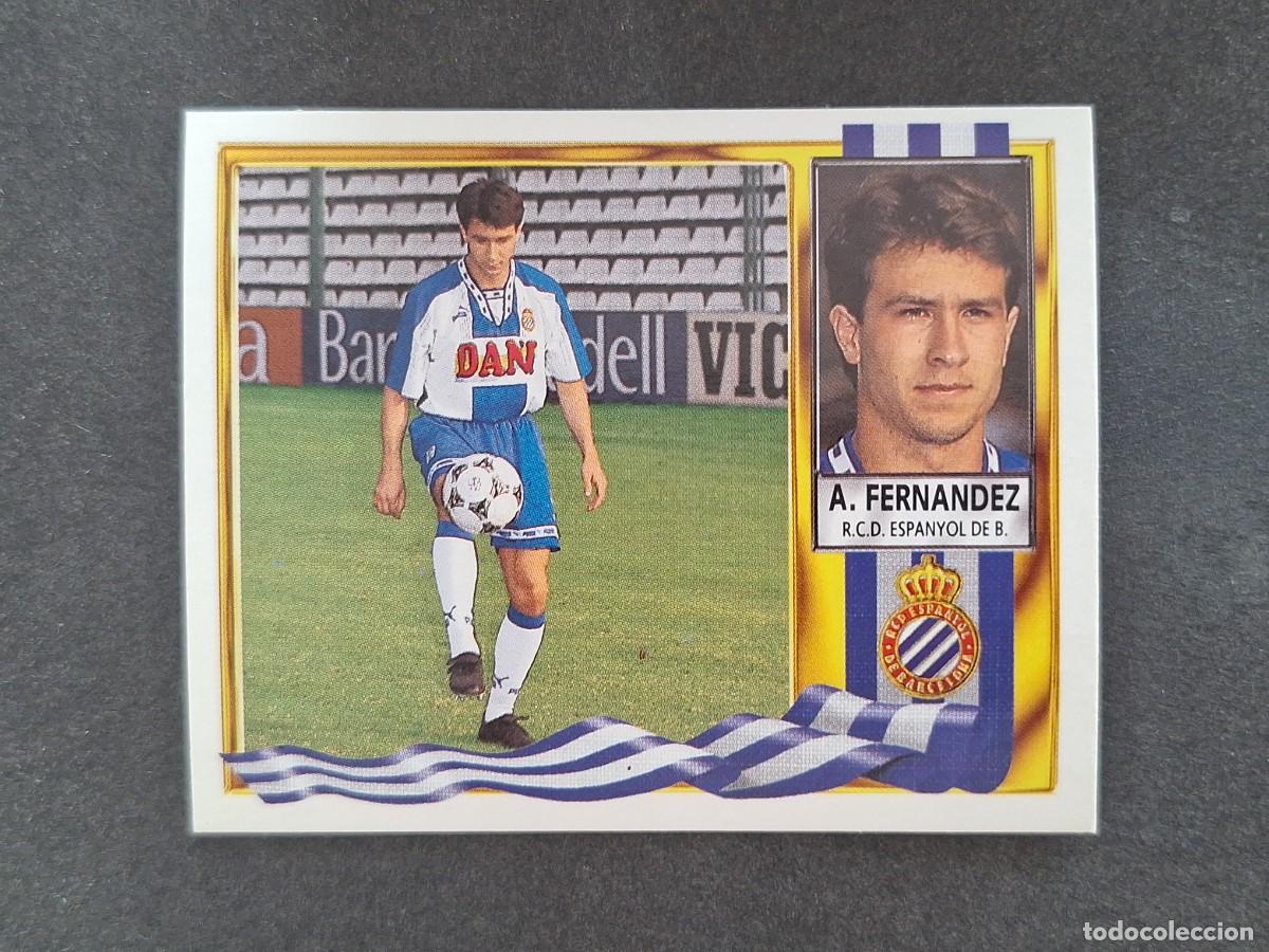 Cromos de f&uacute;tbol: L3 A. FERNANDEZ R. C. D. ESPA&Ntilde;OL LIGA ESTE 1995 1996 95 96 NUNCA PEGADO SIN PEGAR