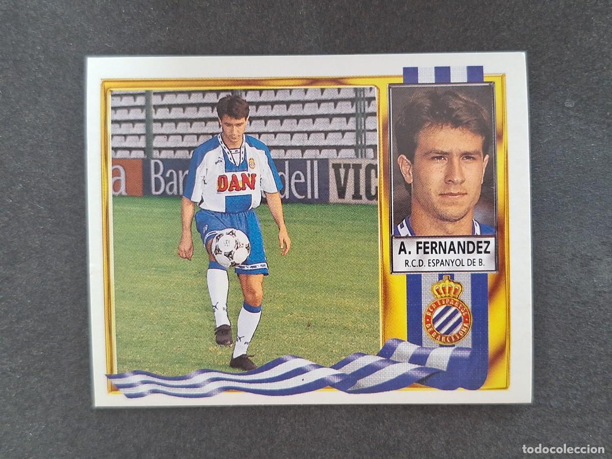 Cromos de f&uacute;tbol: L3 A. FERNANDEZ R. C. D. ESPA&Ntilde;OL LIGA ESTE 1995 1996 95 96 NUNCA PEGADO SIN PEGAR