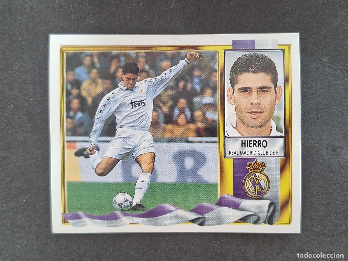 Cromos de f&uacute;tbol: L3 HIERRO REAL MADRID LIGA ESTE 1995 1996 95 96 NUNCA PEGADO SIN PEGAR