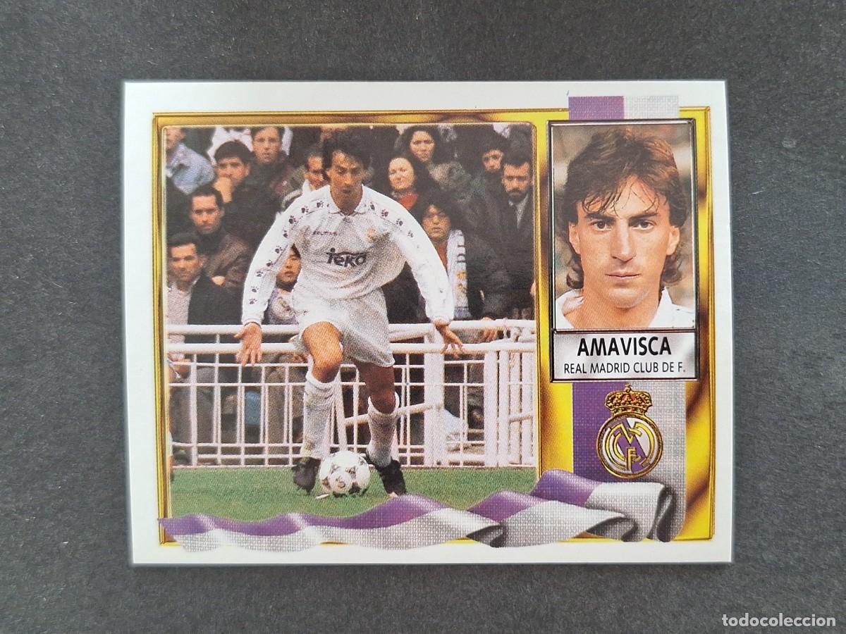 Cromos de f&uacute;tbol: L3 AMAVISCA REAL MADRID LIGA ESTE 1995 1996 95 96 NUNCA PEGADO SIN PEGAR