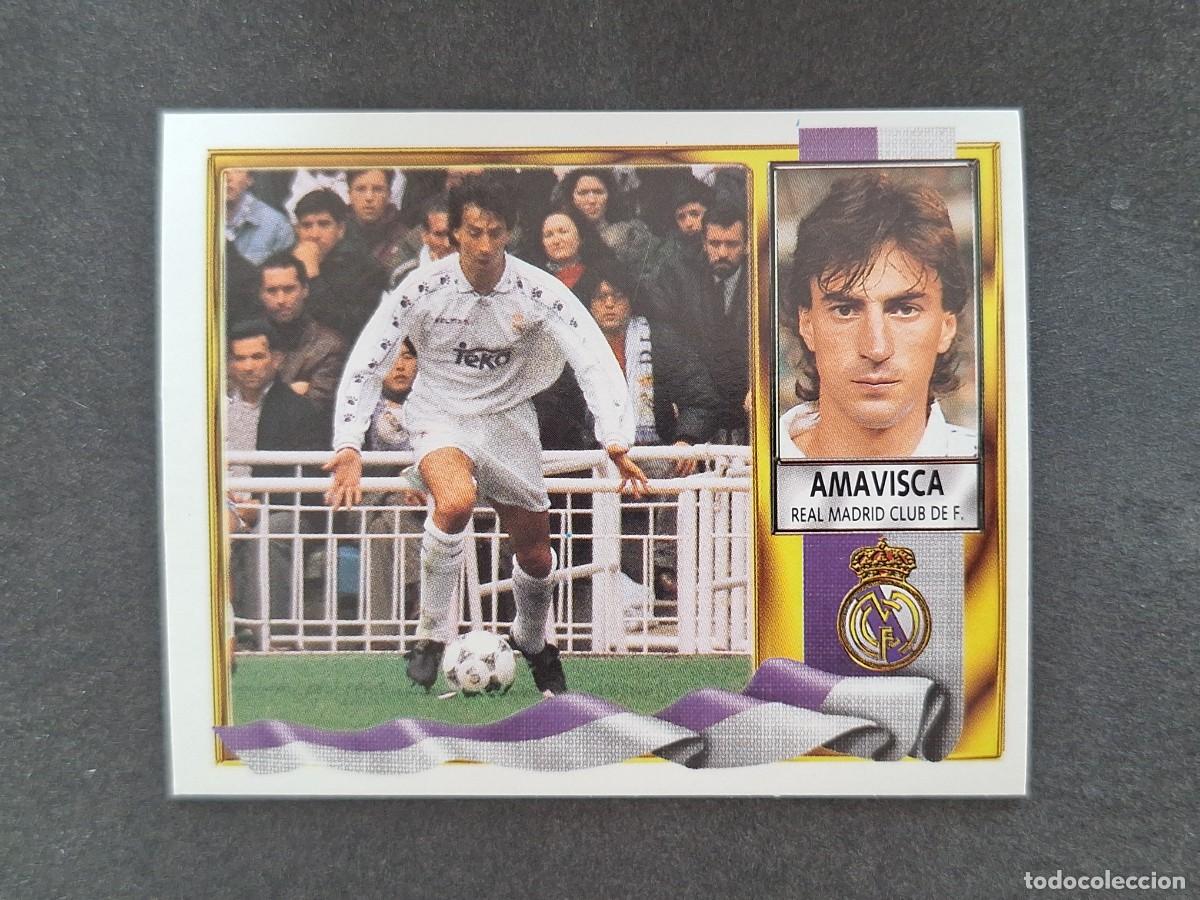 Cromos de f&uacute;tbol: L3 AMAVISCA REAL MADRID LIGA ESTE 1995 1996 95 96 NUNCA PEGADO SIN PEGAR