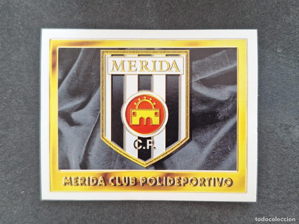 Cromos de f&uacute;tbol: L3 ESCUDO C. P. MERIDA LIGA ESTE 1995 1996 95 96 NUNCA PEGADO SIN PEGAR