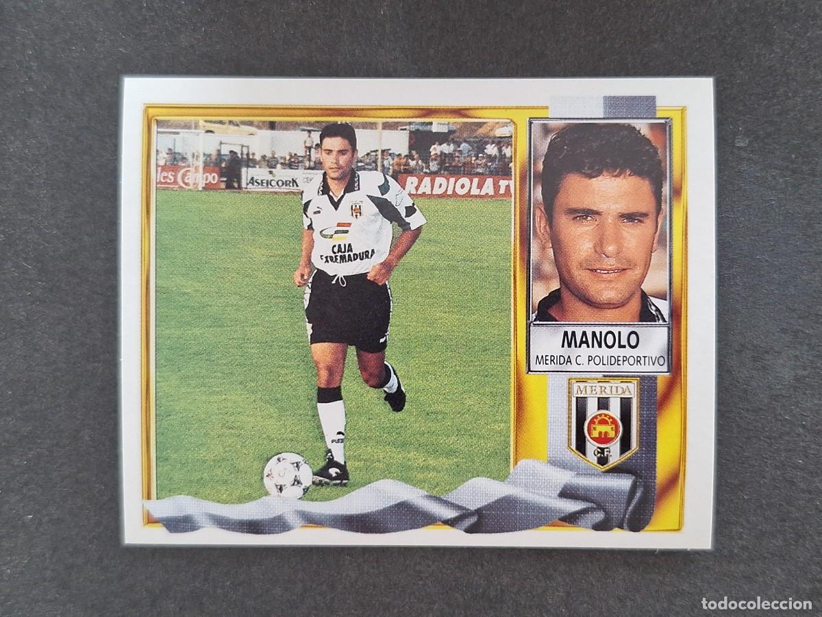 Cromos de f&uacute;tbol: L3 MANOLO C. P. MERIDA LIGA ESTE 1995 1996 95 96 NUNCA PEGADO SIN PEGAR