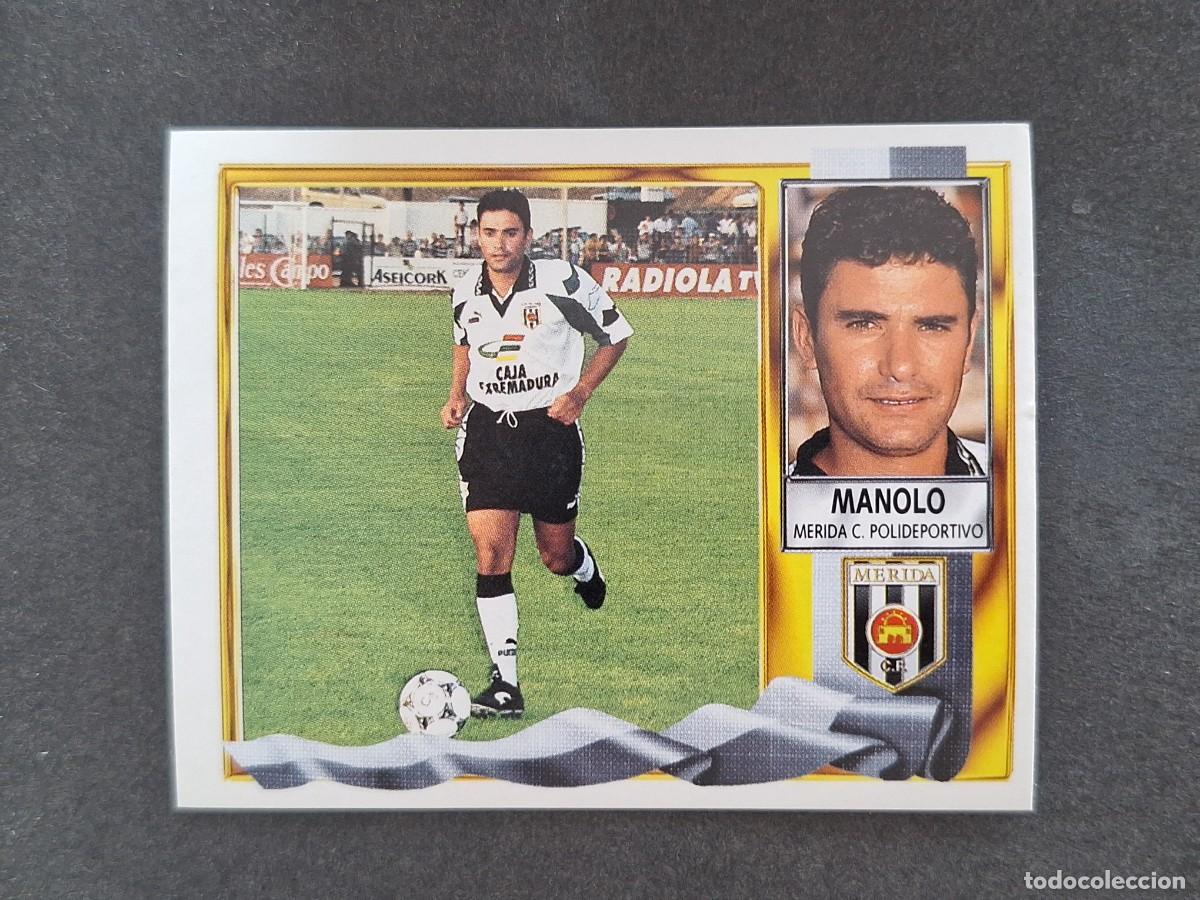 Cromos de f&uacute;tbol: L3 MANOLO C. P. MERIDA LIGA ESTE 1995 1996 95 96 NUNCA PEGADO SIN PEGAR