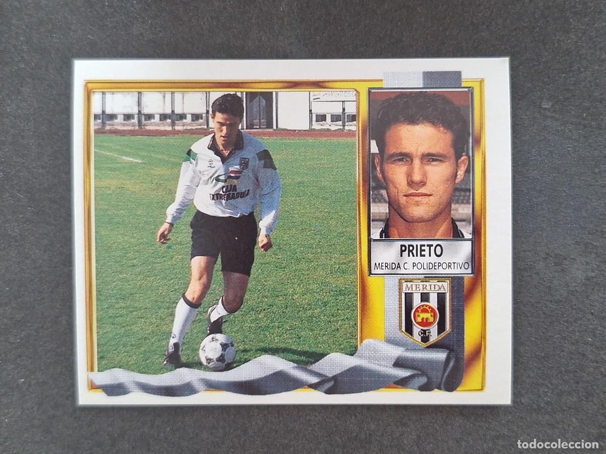 Cromos de f&uacute;tbol: L3 PRIETO C. P. MERIDA LIGA ESTE 1995 1996 95 96 NUNCA PEGADO SIN PEGAR