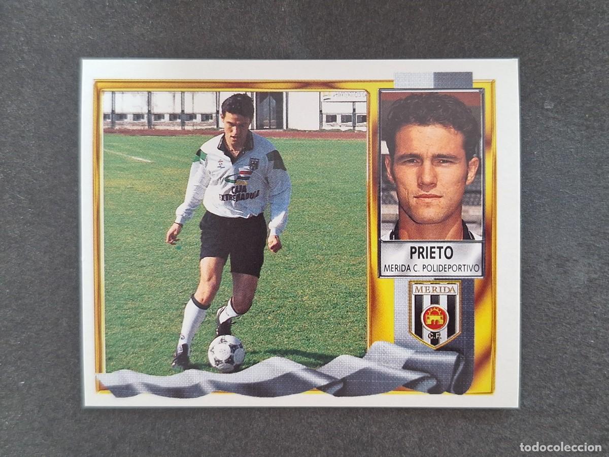 Cromos de f&uacute;tbol: L3 PRIETO C. P. MERIDA LIGA ESTE 1995 1996 95 96 NUNCA PEGADO SIN PEGAR