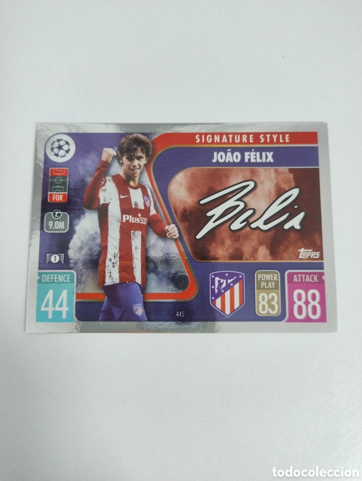 Cromos de f&uacute;tbol: 445 - Joao Felix - Atl&eacute;tico de Madrid - Topps Match Attax 2022 - 2023 Signature Style