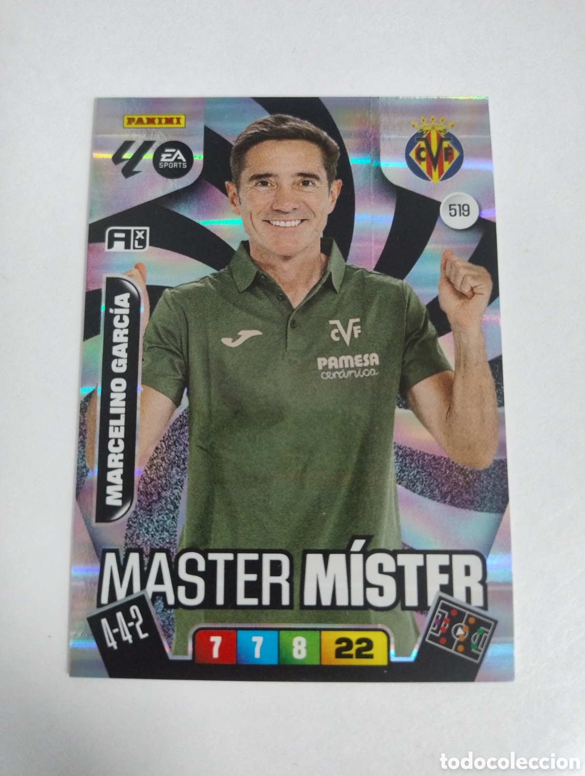 Cromos de f&uacute;tbol: 519 - Marcelino - Villarreal - Adrenalyn XL Liga 2025 - 2026 M&aacute;ster Mister