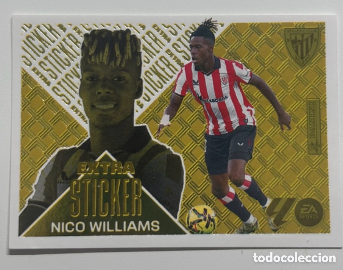 Cromos de f&uacute;tbol: Nico Williams Extra Sticker Oro 26/27
