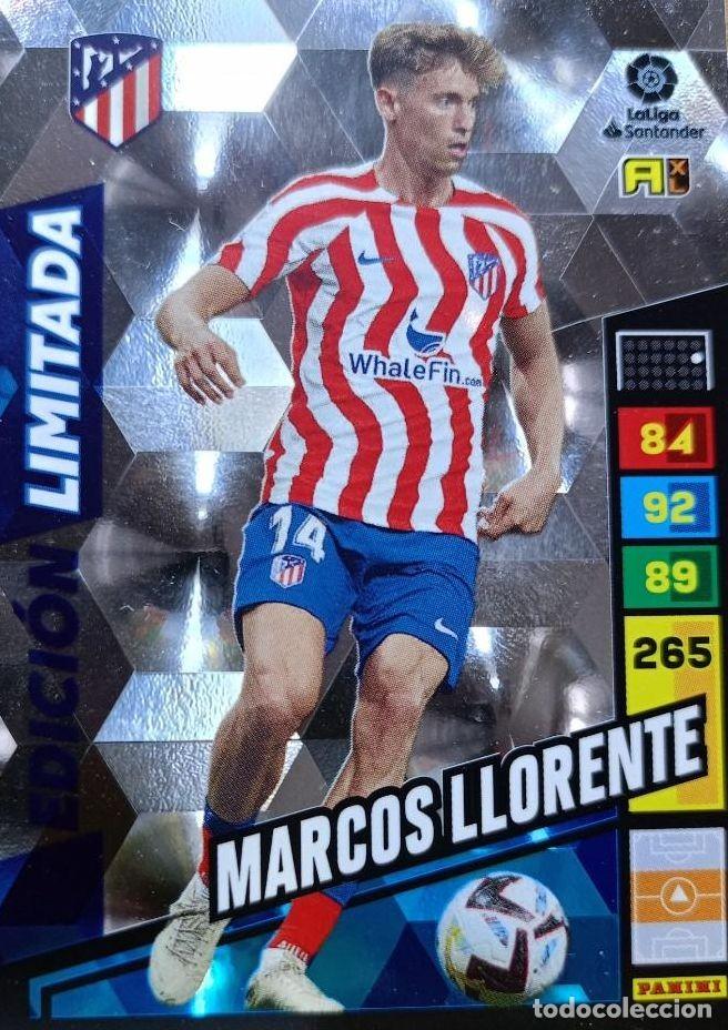 Cromos de f&uacute;tbol: Carta edici&oacute;n limitada Marcos Llorente Atl&eacute;tico de Madrid Panini Adrenalyn XL La Liga 2022-2023