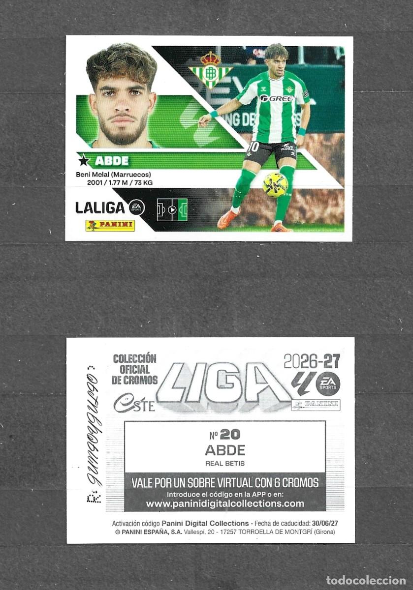 Football Stickers: Liga este 26/27 - Abde - N&deg; 20 - Real Betis