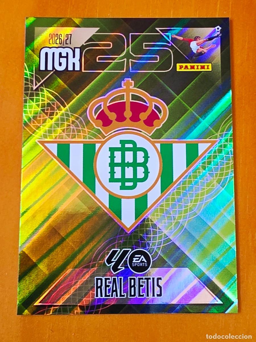 Cromos de f&uacute;tbol: 91 Escudo Real Betis, Panini Megacracks MGK 2026 2027 26 27