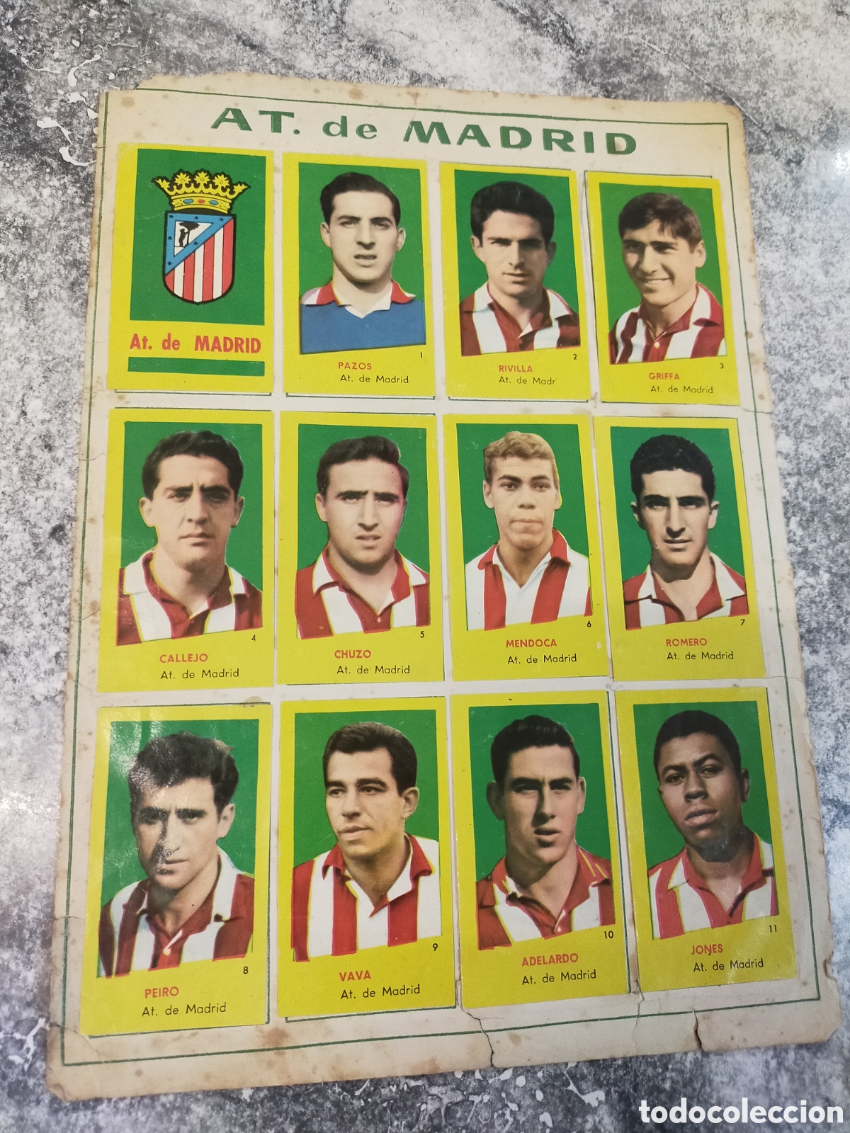 Cartes &agrave; collectionner de Football: Hoja album Athletic de Madrid / Valencia club, album campeones de liga 1960-1961 VAVA editori