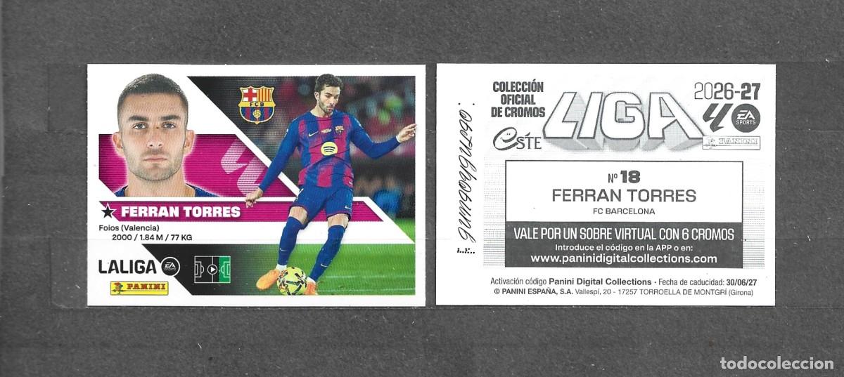 Cromos de f&uacute;tbol: Liga este 26/27 - Ferran Torres - N&deg; 18 - FC Barcelona