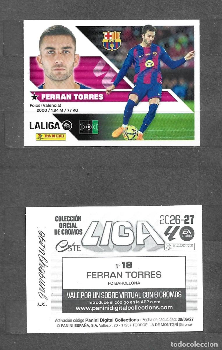Cromos de f&uacute;tbol: Liga este 26/27 - Ferran Torres - N&deg; 18 - FC Barcelona