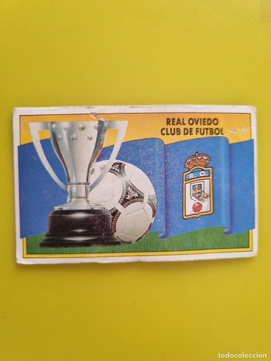 Fu&szlig;ball-Sticker: LIGA ESTE 90 91 1990 1991 NUNCA PEGADO SIN PEGAR ESCUDO Y BANDERA REAL OVIEDO LEER AR1026