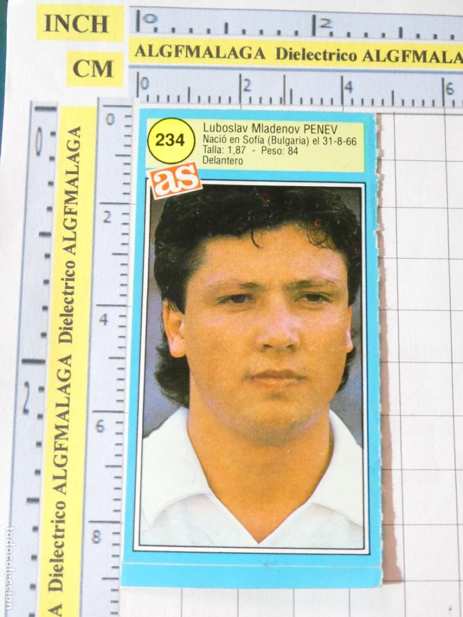 Cromos de f&uacute;tbol: CROMO PEGATINA F&Uacute;TBOL. ASES LIGA AS. TEMPORADA 90 91 1990 1991 234 LUBOSLAV PENEV VALENCIA CF. 56