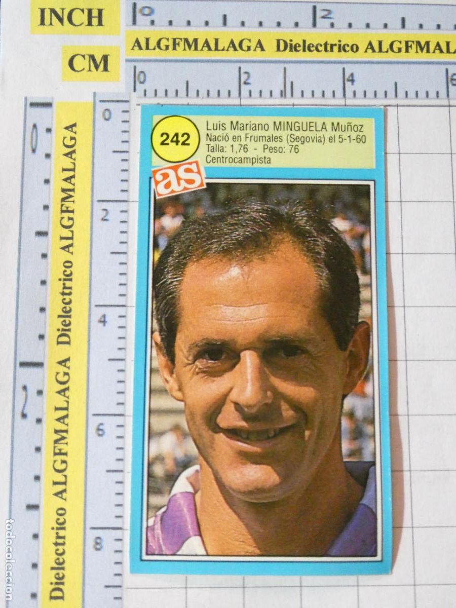 Cromos de f&uacute;tbol: CROMO PEGATINA F&Uacute;TBOL. ASES LIGA AS. TEMPORADA 90 91 1990 1991 242 MINGUELA. REAL VALLADOLID. 58