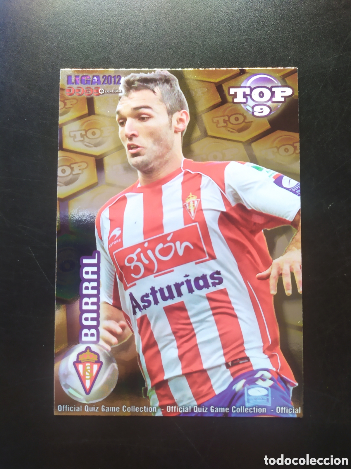 Football Stickers: Mundicromo fichas Liga 2011 2012 11 12 Barral top brillo dorado n&deg; 627 Sporting Gij&oacute;n