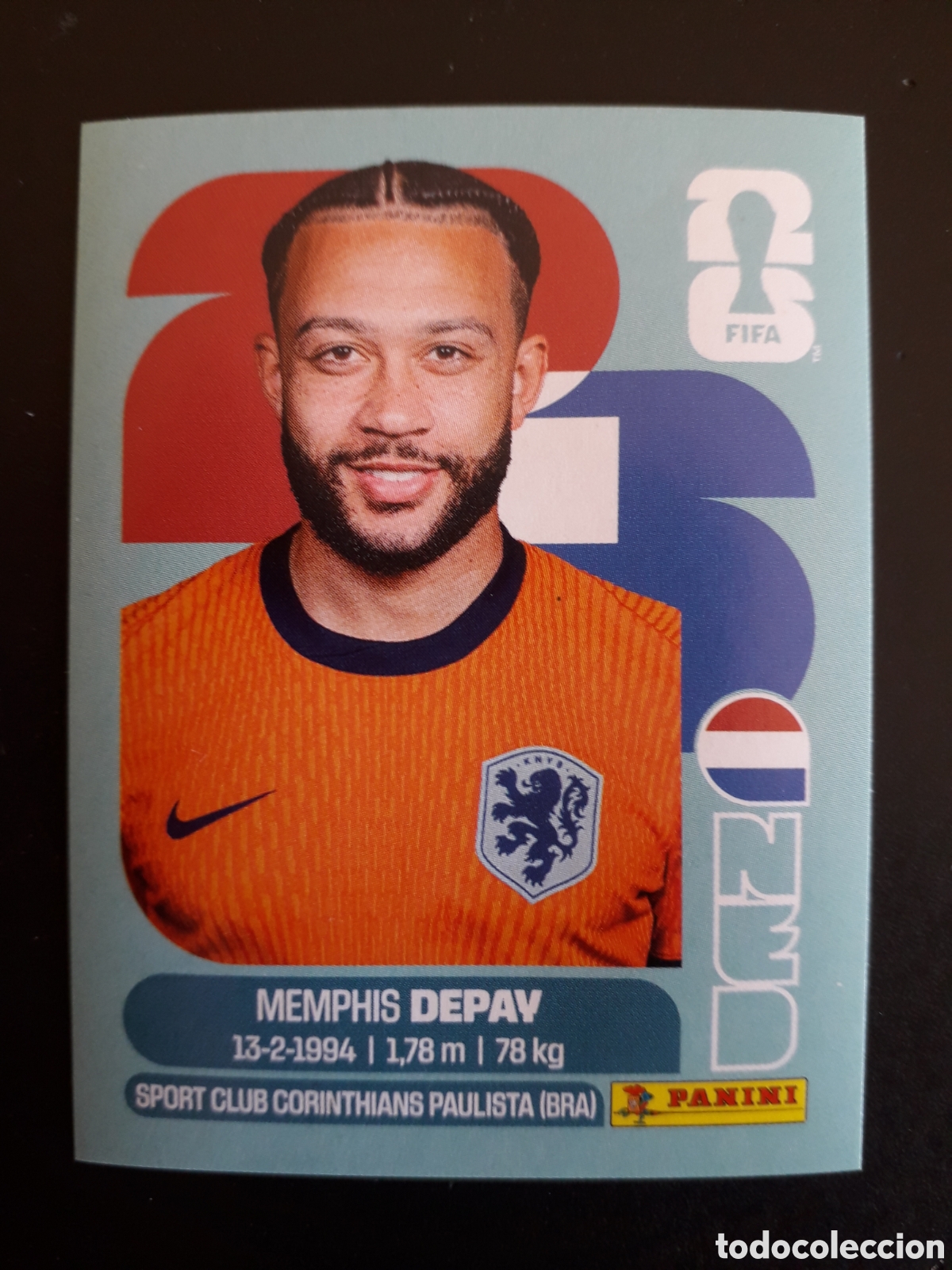 Fu&szlig;ball-Sticker: DEPAY HOLANDA/PA&Iacute;SES BAJOS NED 17 MUNDIAL F&Uacute;TBOL 2026 FIFA WORLD CUP PANINI SIN PEG PEDIDO M&Iacute;NIMO 3&euro;