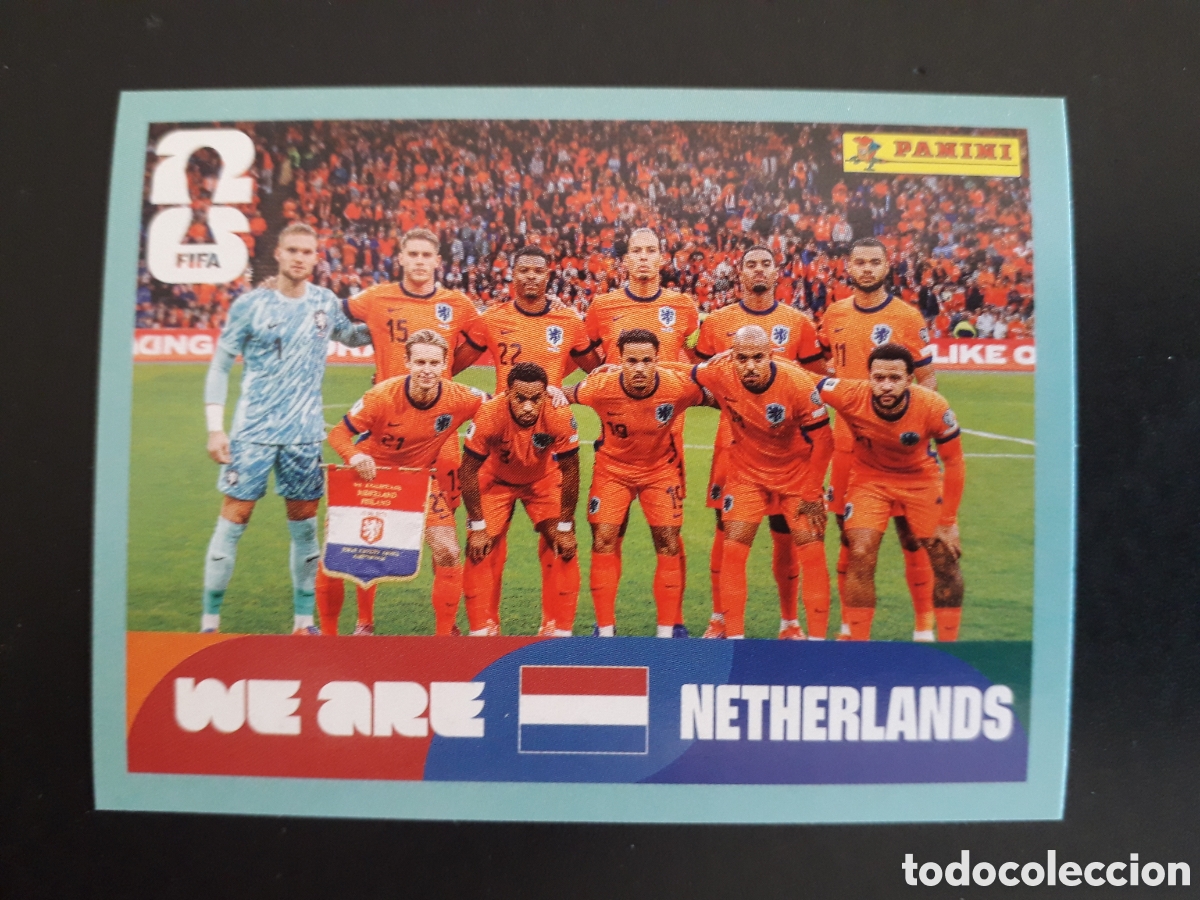 Cromos de f&uacute;tbol: EQUIPO HOLANDA/PA&Iacute;SES BAJOS NED 13 MUNDIAL F&Uacute;TBOL 2026 FIFA WORLD CUP PANINI SIN PEG PEDIDO M&Iacute;NIM 3&euro;