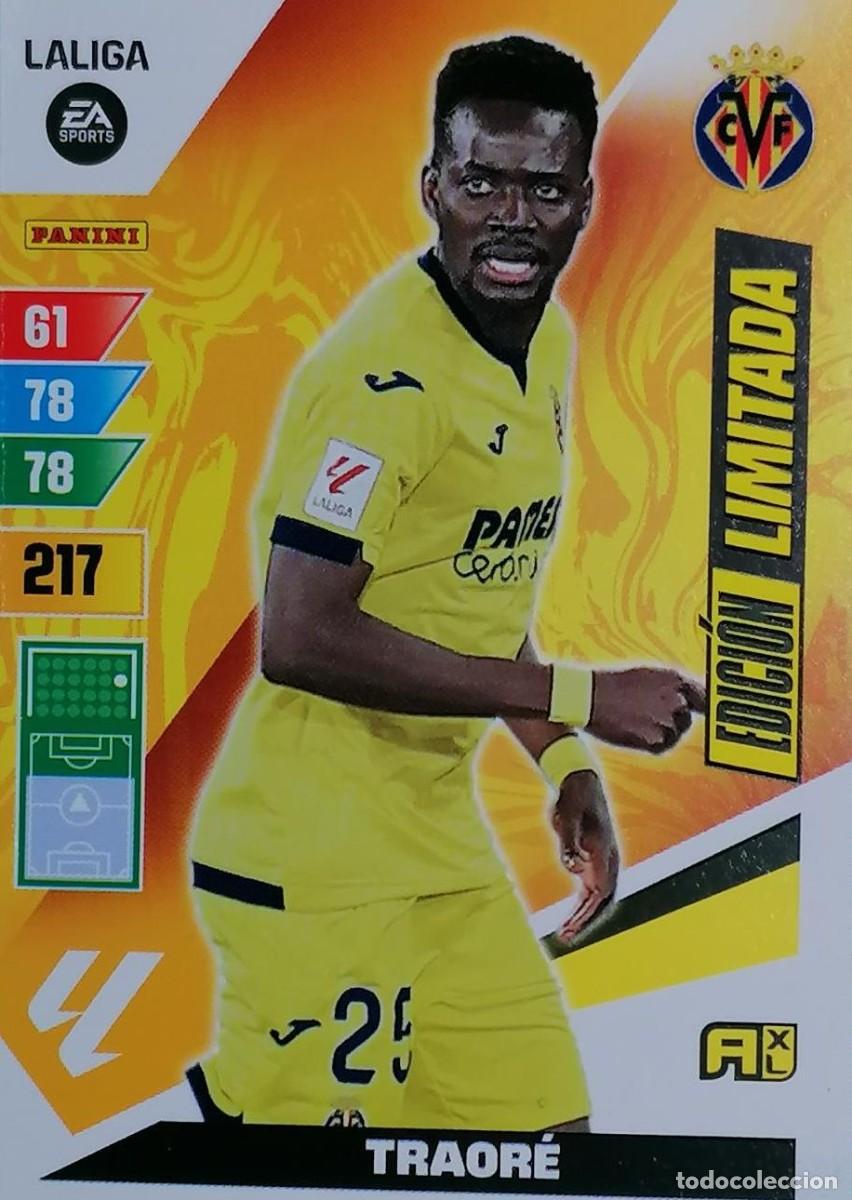 Cromos de f&uacute;tbol: Carta edici&oacute;n limitada Traor&eacute; Villarreal CF Panini Adrenalyn XL La Liga 2023-2024