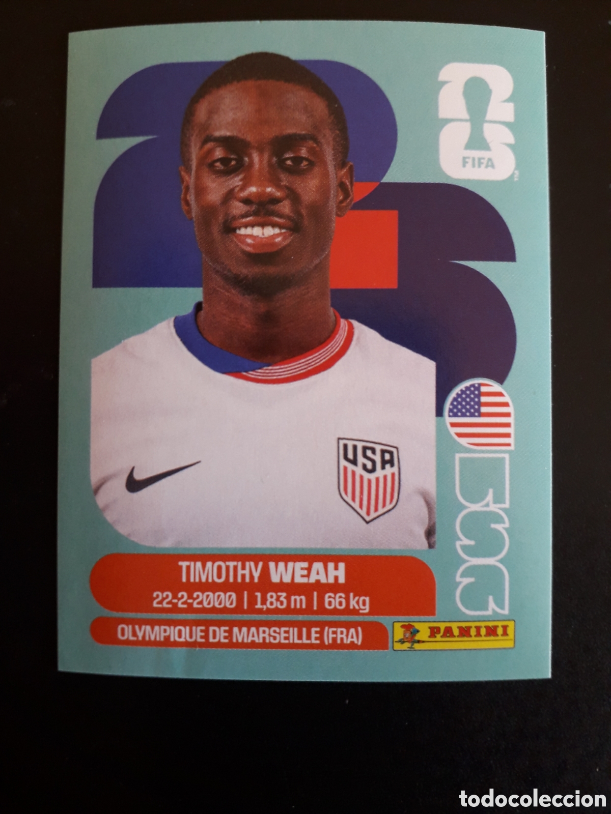 Fu&szlig;ball-Sticker: WEAH ESTADOS UNIDOS USA 12 MUNDIAL F&Uacute;TBOL 2026 FIFA WORLD CUP PANINI SIN PEGAR PEDIDO M&Iacute;NIMO 3&euro;.