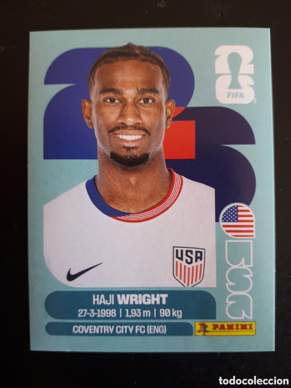 Cromos de f&uacute;tbol: WRIGHT ESTADOS UNIDOS USA 19 MUNDIAL F&Uacute;TBOL 2026 FIFA WORLD CUP PANINI SIN PEGAR PEDIDO M&Iacute;NIMO 3&euro;