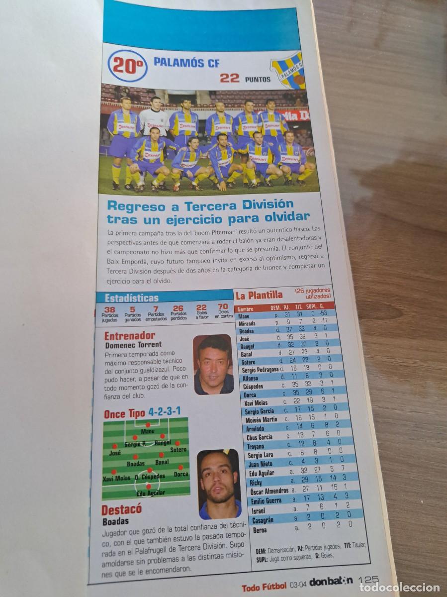 Cromos de f&uacute;tbol: Foto plantilla y jugadores Don Bal&oacute;n 2003-04. Palamos CF