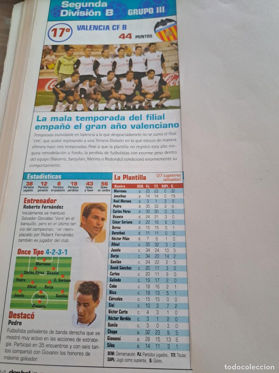 Cromos de f&uacute;tbol: Foto plantilla y jugadores Don Bal&oacute;n 2003-04. Valencia CF B