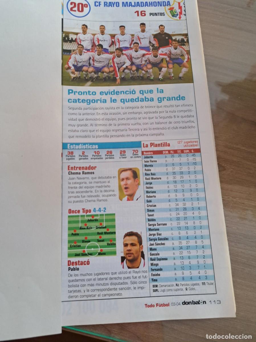 Cromos de f&uacute;tbol: Foto plantilla y jugadores Don Bal&oacute;n 2003-04. CF Rayo Majadahonda