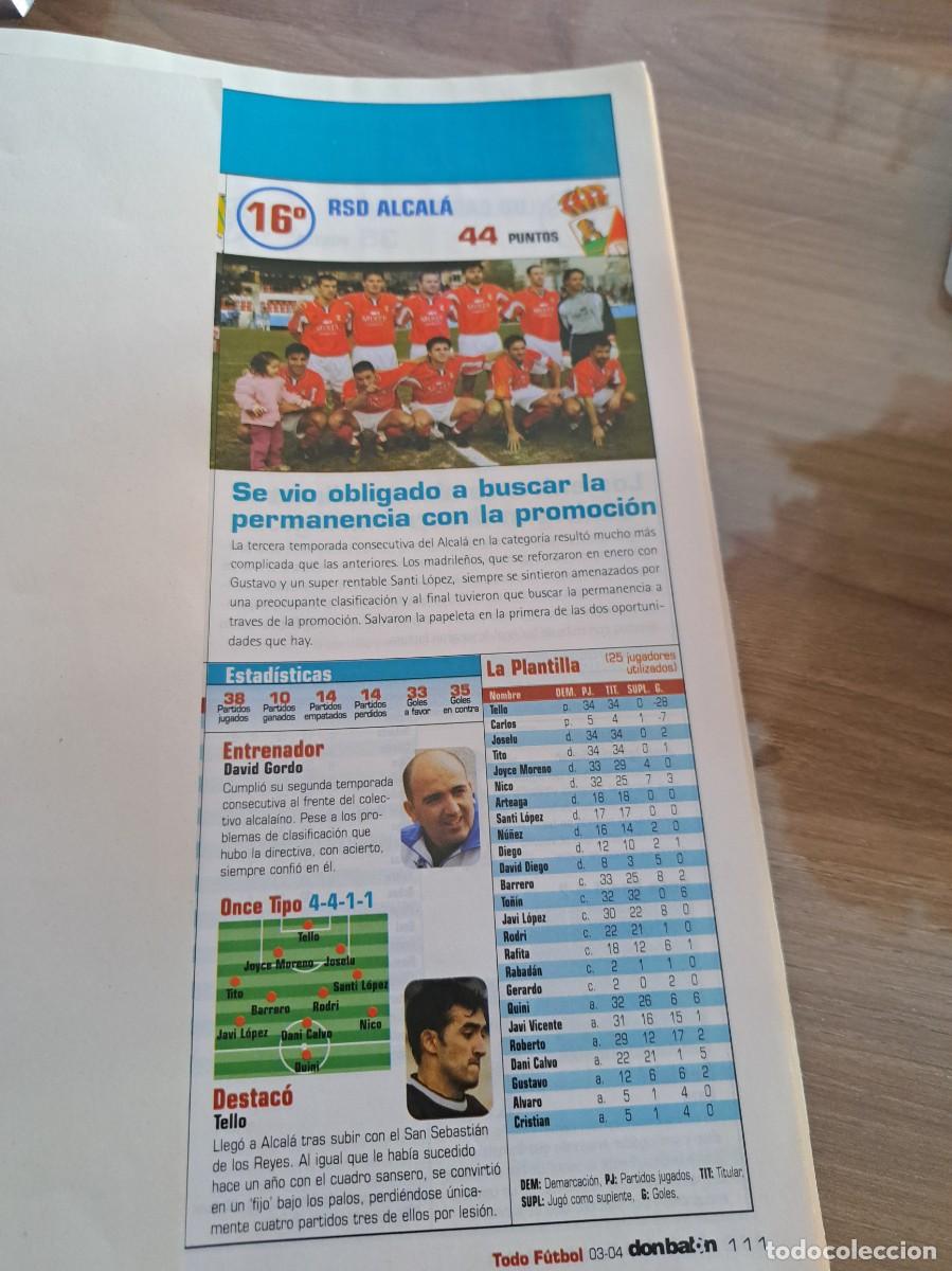 Cromos de f&uacute;tbol: Foto plantilla y jugadores Don Bal&oacute;n 2003-04. RSD Alcal&aacute;
