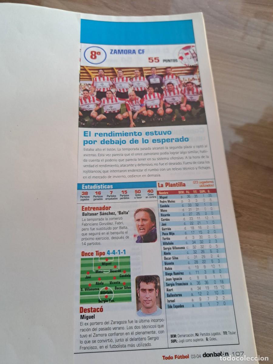 Cromos de f&uacute;tbol: Foto plantilla y jugadores Don Bal&oacute;n 2003-04. Zamora CF