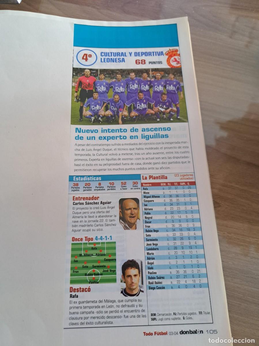 Cromos de f&uacute;tbol: Foto plantilla y jugadores Don Bal&oacute;n 2003-04. Cultural Leonesa