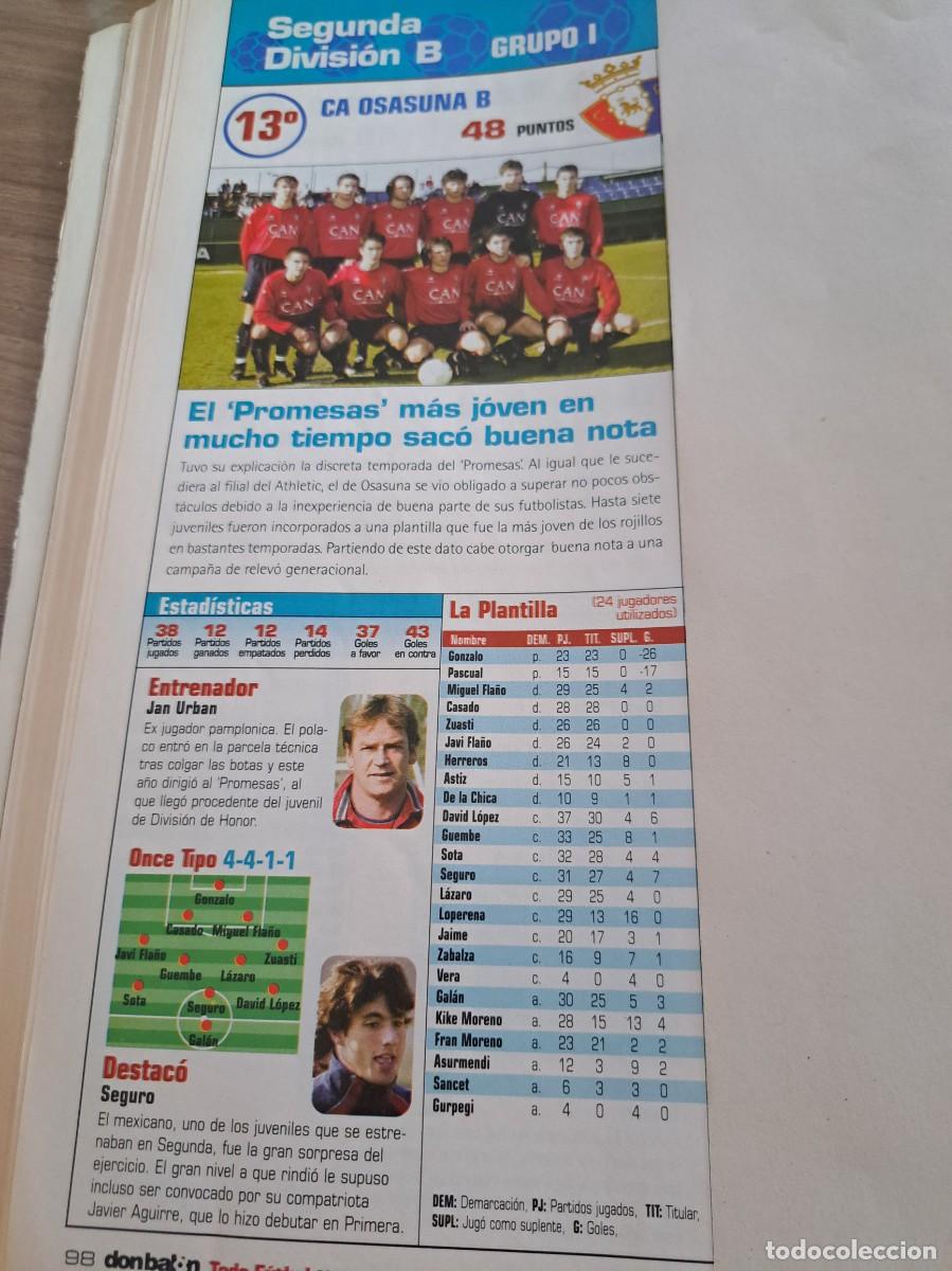 Cromos de f&uacute;tbol: Foto plantilla y jugadores Don Bal&oacute;n 2003-04. Osasuna B
