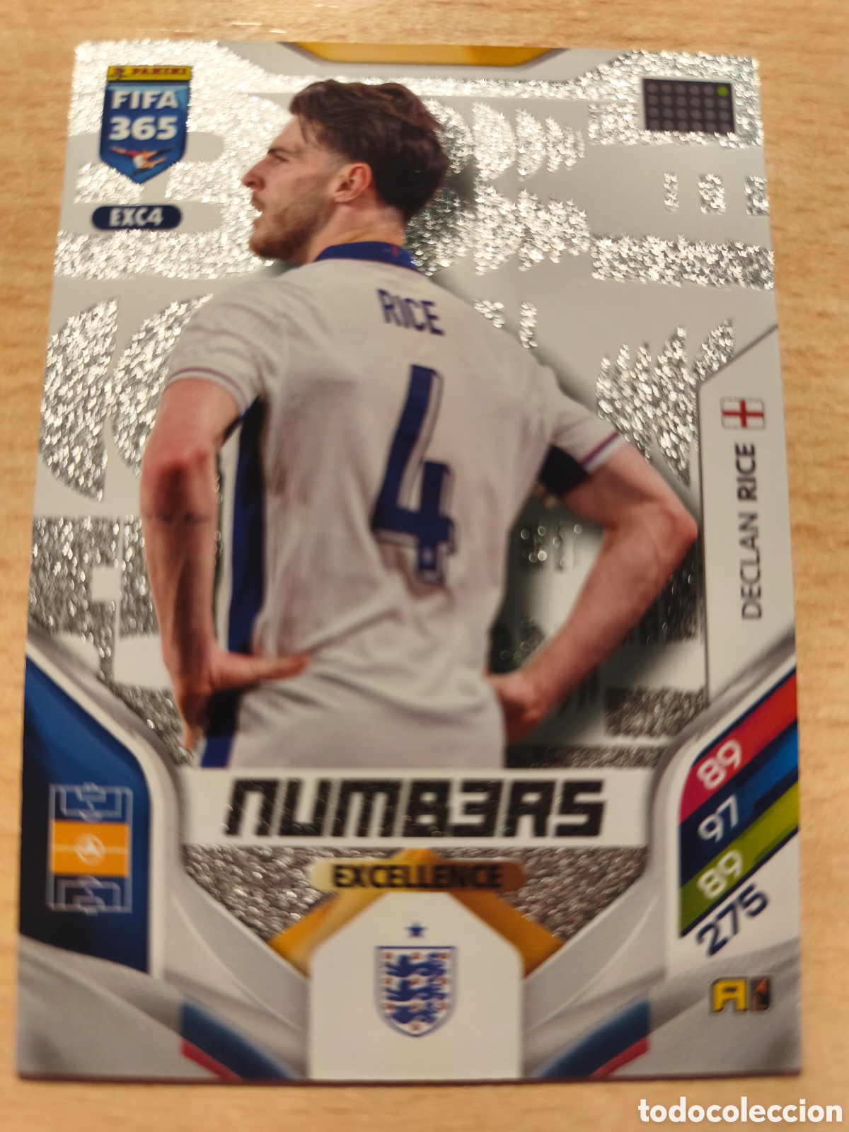 Fu&szlig;ball-Sticker: EXC 4 DECLAN RICE INGLATERRA ENGLAND NUMBERS EXCELLENCE FIFA 365 2025 2026 PANINI 25 26 EXC4