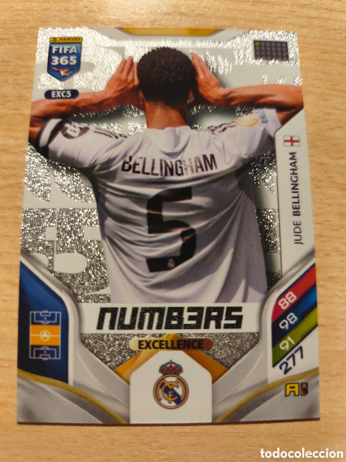Fu&szlig;ball-Sticker: EXC 5 JUDE BELLINGHAM REAL MADRID NUMBERS EXCELLENCE FIFA 365 2025 2026 PANINI 25 26 EXC5
