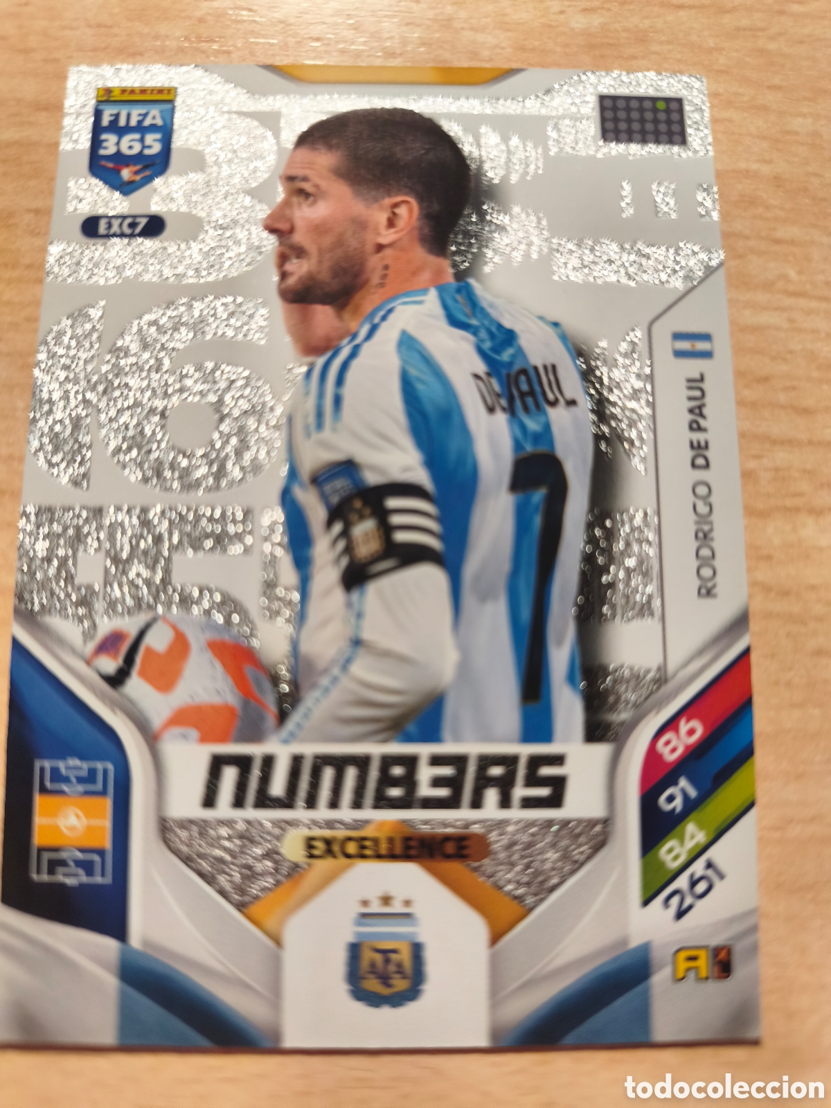 Fu&szlig;ball-Sticker: EXC 7 RODRIGO DE PAUL ARGENTINA NUMBERS EXCELLENCE FIFA 365 2025 2026 PANINI 25 26 EXC7