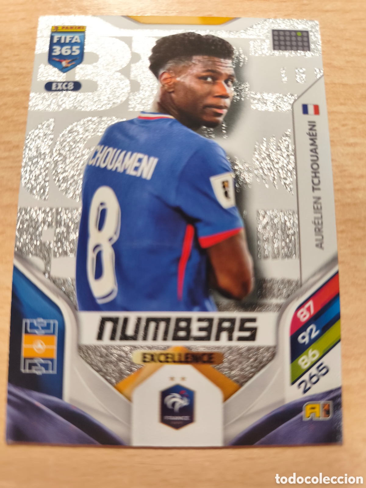 Cartes &agrave; collectionner de Football: EXC 8 AURELIEN TCHOUAMENI FRANCIA FRANCE NUMBERS EXCELLENCE FIFA 365 2025 2026 PANINI 25 26 EXC8
