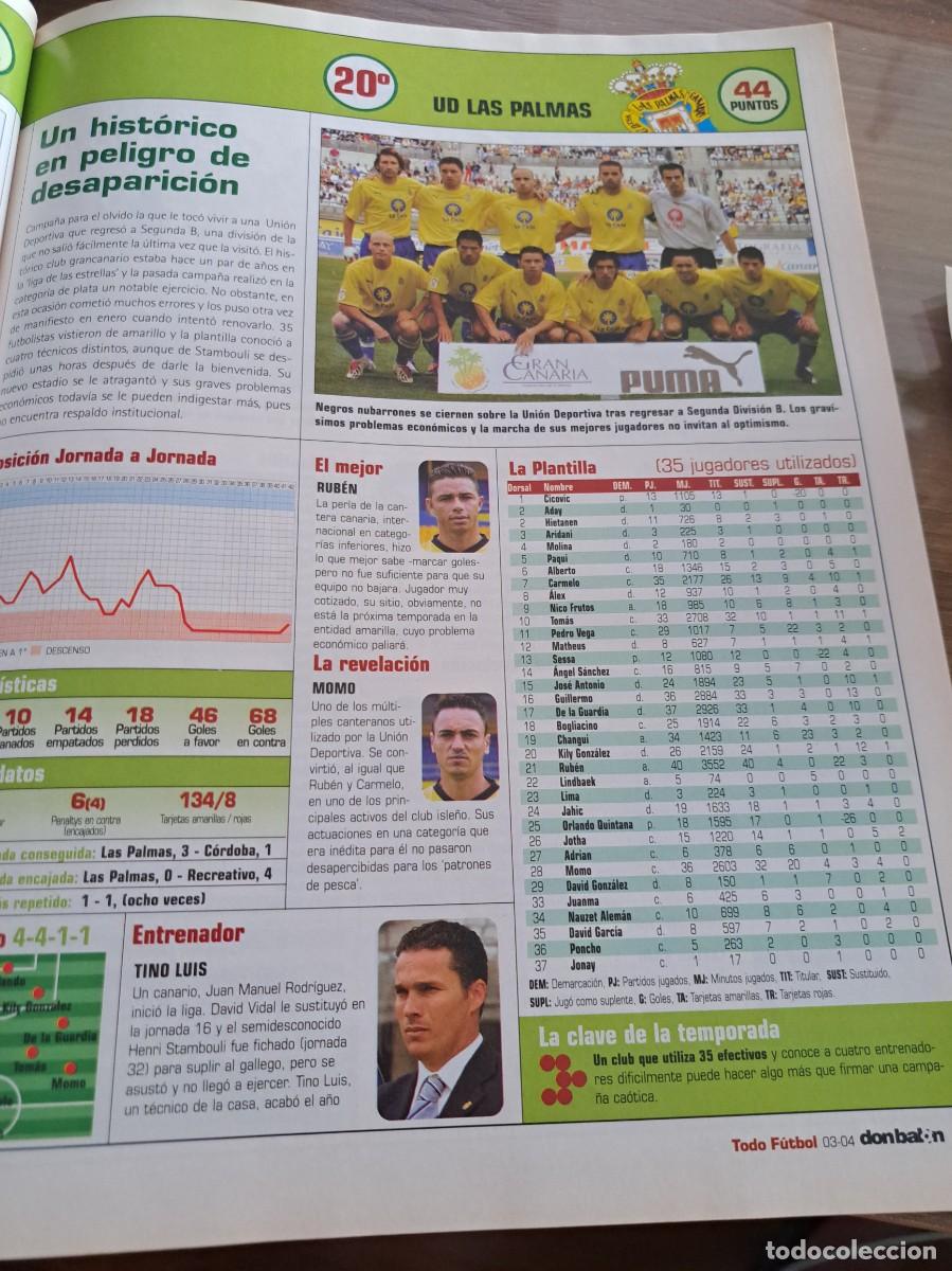 Figurine di Calcio: Foto plantilla y jugadores Don Bal&oacute;n 2003-04. UD Las Palmas