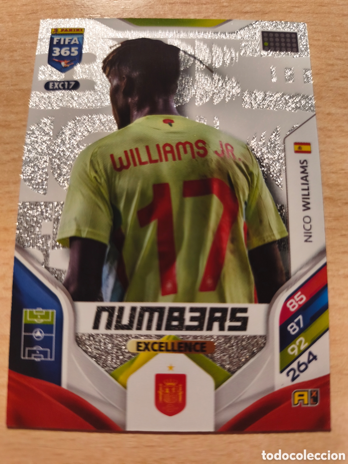 Cromos de f&uacute;tbol: EXC 17 NICO WILLIAMS ESPA&Ntilde;A SPAIN NUMBERS EXCELLENCE FIFA 365 2025 2026 PANINI 25 26 EXC17