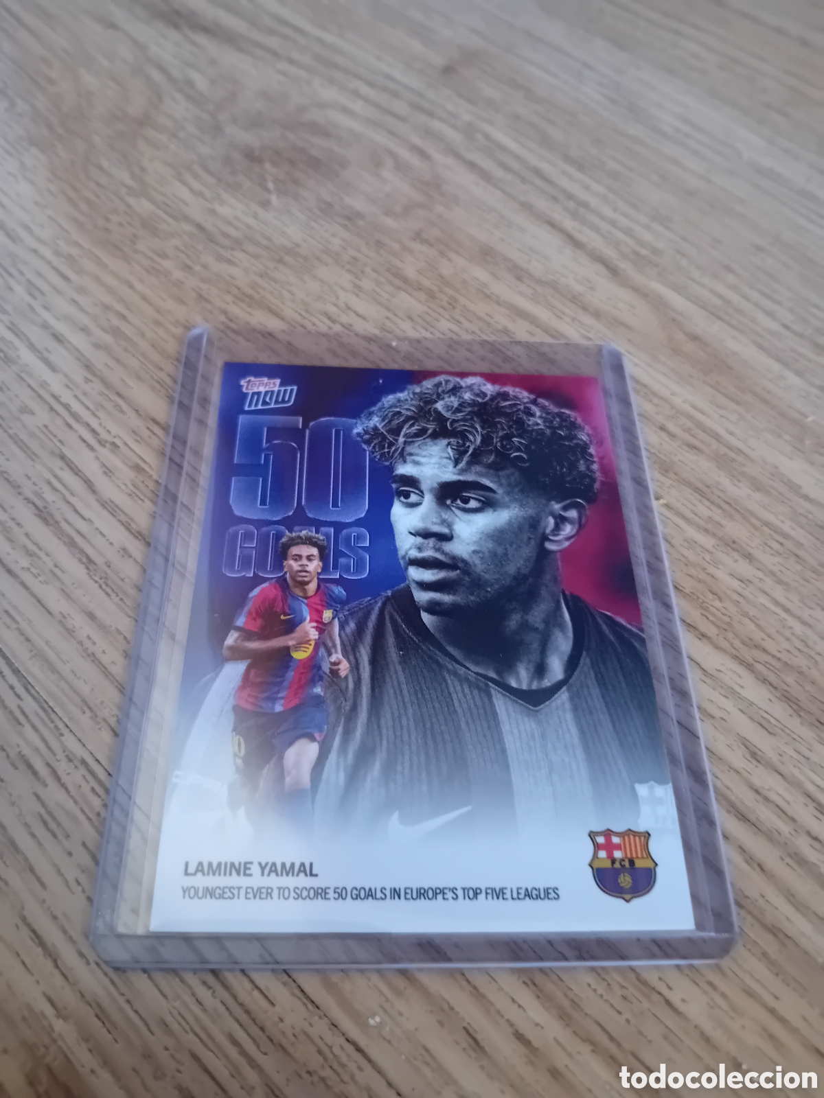 Cromos de f&uacute;tbol: Lamine Yamal 002 Youngest ever to score 50 goals goles Mas joven Barcelona Topps Now Nuevo