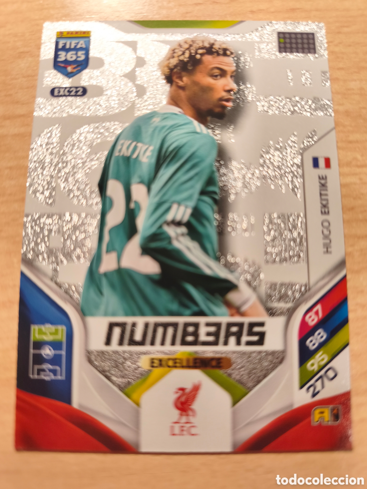 Cromos de f&uacute;tbol: EXC 22 HUGO EKITIKE LIVERPOOL NUMBERS EXCELLENCE FIFA 365 2025 2026 PANINI 25 26 EXC22