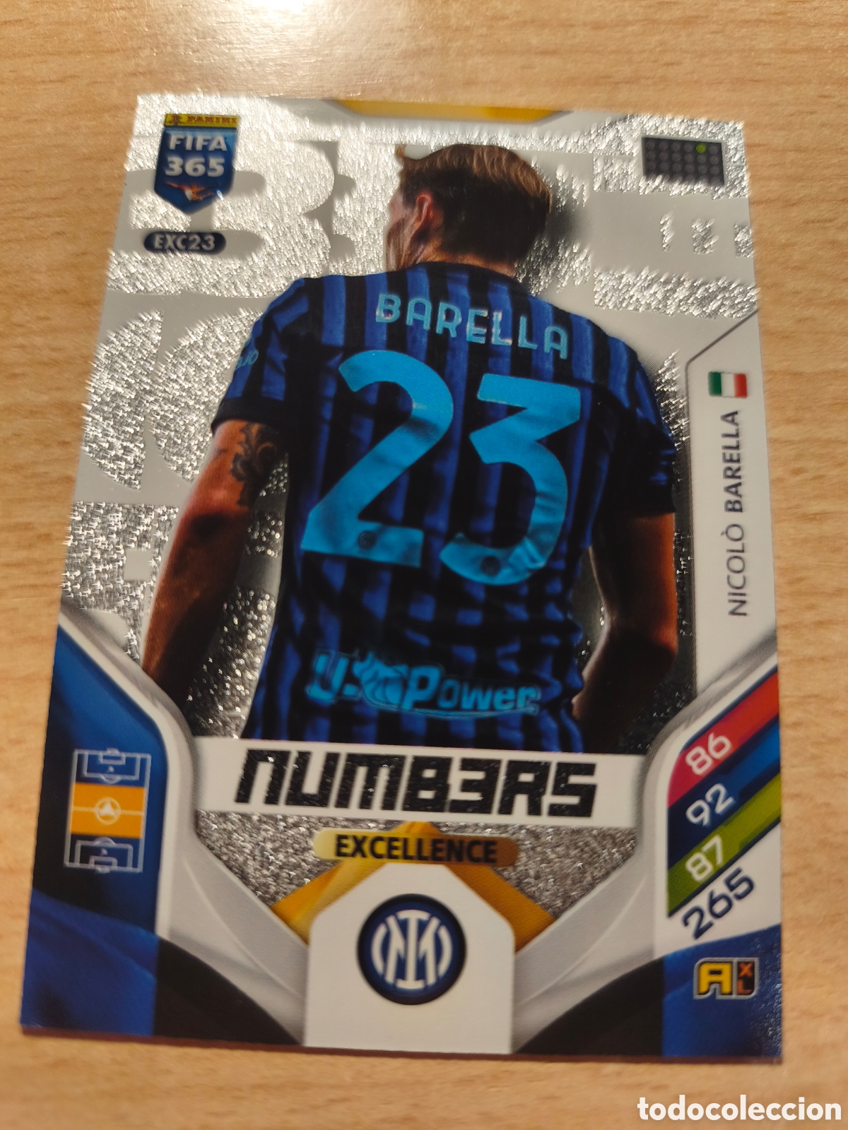 Cromos de f&uacute;tbol: EXC 23 NICOLO BARELLA INTER MILAN NUMBERS EXCELLENCE FIFA 365 2025 2026 PANINI 25 26 EXC23