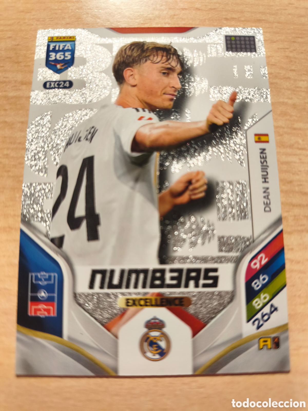 Cromos de f&uacute;tbol: EXC 24 DEAN HUIJSEN REAL MADRID NUMBERS EXCELLENCE FIFA 365 2025 2026 PANINI 25 26 EXC24